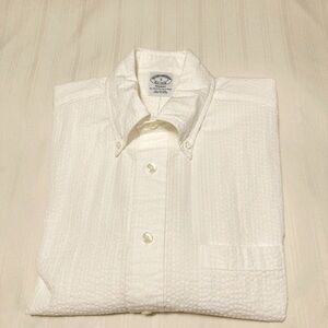 Brook Brothers Seer Sucker Long Sleeve Button Down Shirt Sz S